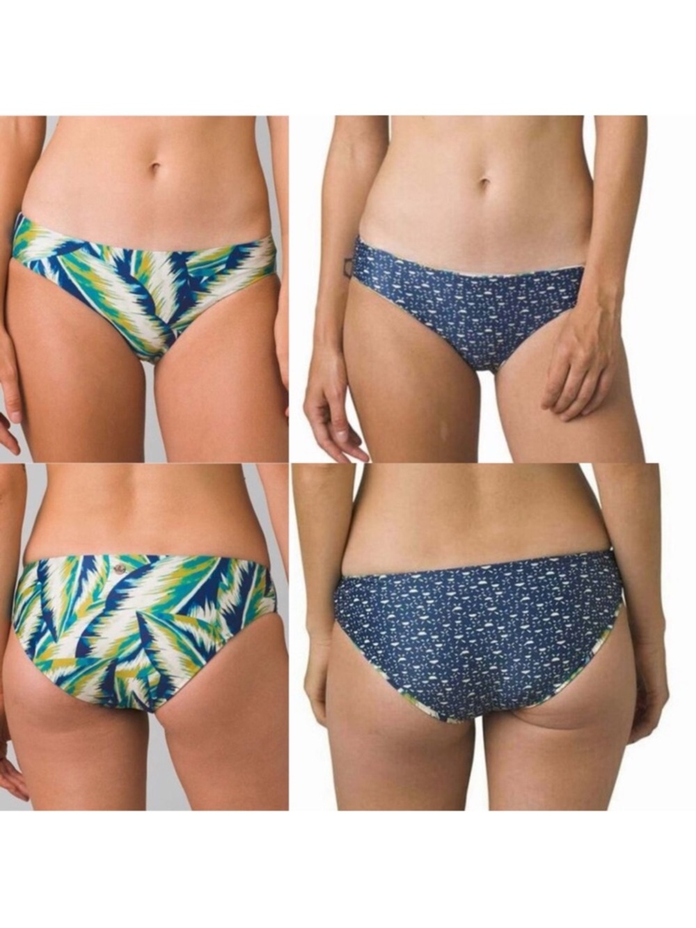 NWT prAna Reversible Breya Bikini Bottoms in "Tropic Panama", Women's Small